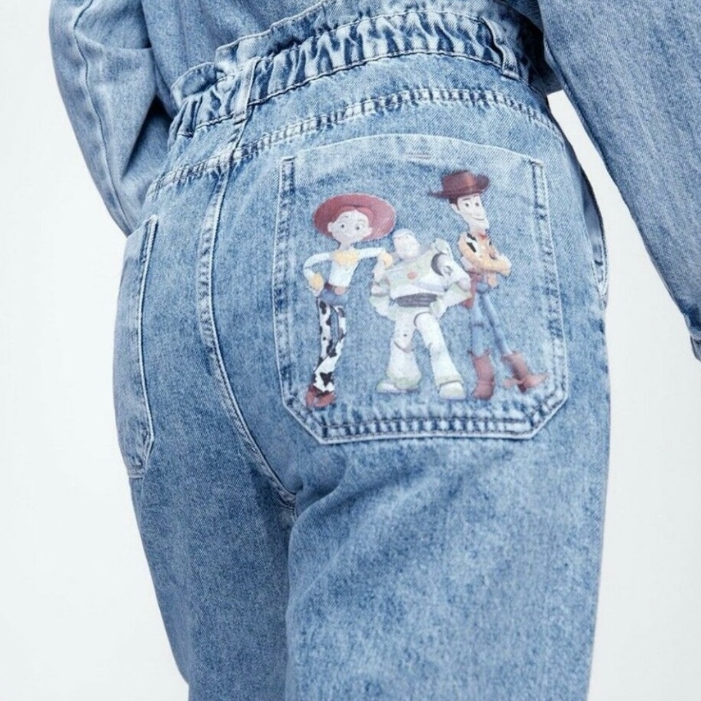 Zara x Disney Pixar Toy Story Paper Bag Mom Jeans Size 4